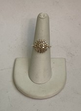 10K Yellow Gold .50 CTW Natural Diamond Circular Cluster Ring Sz 7