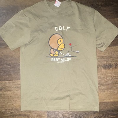 A Bathing Ape Baby Milo Golf Graphic Print Logo Green Crew Neck T-Shirt Men M