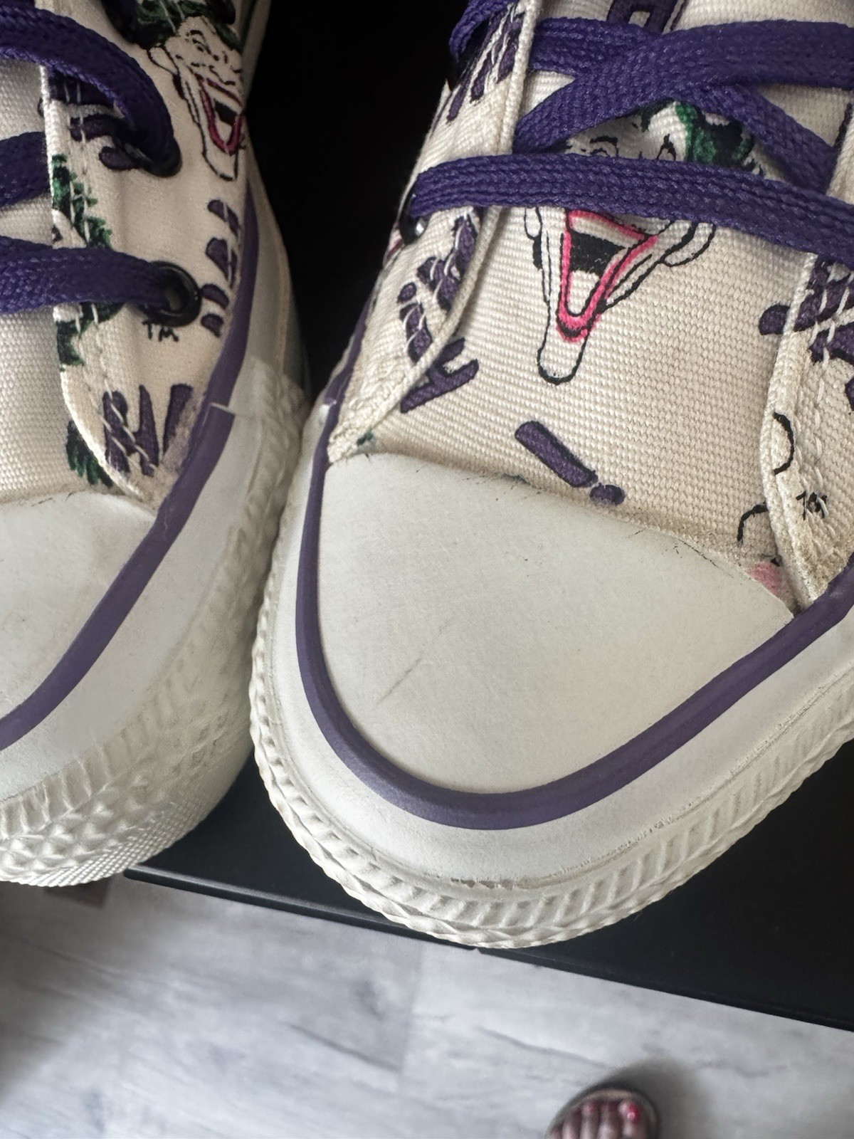 RARE 1989 DC Comics Joker Converse Chuck Taylor All Star High Tops Vintage USA image 5