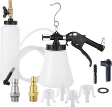 Pneumatic Brake Fluid Bleeder Tool with 4 Master Cylinder Adapters 90-120 PSI