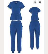Beverly Hills Uniforms Scrub Sets Women V Neck Stretch Polyester Scrub Set Royal