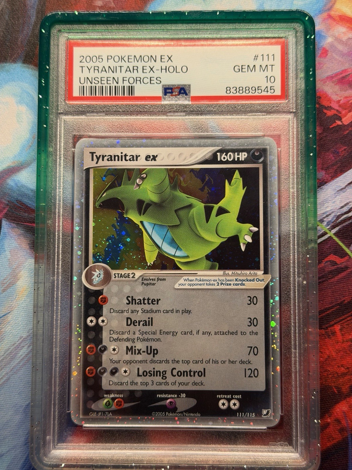 Pokémon TCG Tyranitar EX Holo Ultra Rare Card Unseen Forces #111 PSA 10