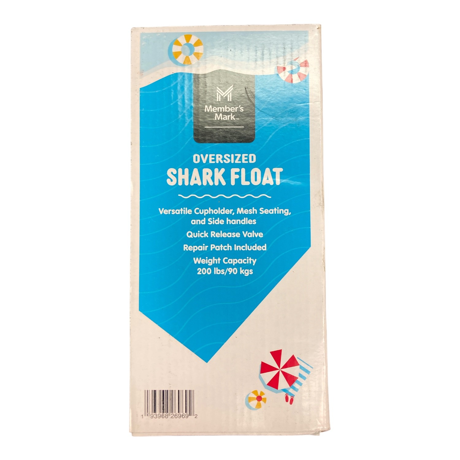 Member's Mark Oversized Inflatable Pool Float with Cupholders (Shark)