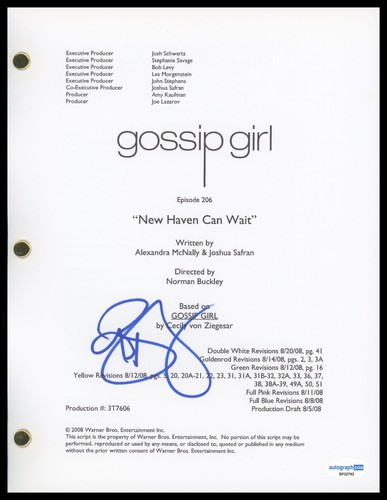 Blake Lively "Gossip Girl" AUTOGRAPH Signed 'New Haven Can Wait' Script ACOA