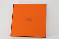 Hermes box square with ribbon tissue and dust bag for belt empty orange 146