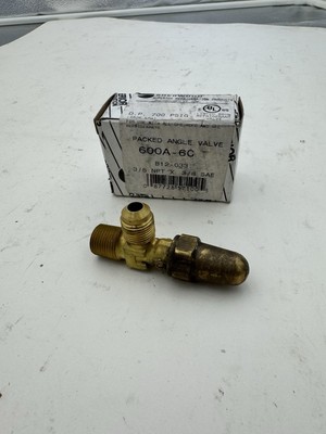 SUPERIOR VALVE CO 600A-6C PACKED ANGLE VALVE 3/8''NPT X 3/8'' SAE FLARE B12-033