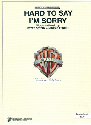 1982 Sheet Music ~ HARD TO SAY I M SORRY ~ Chicago ~ Vintage! New!