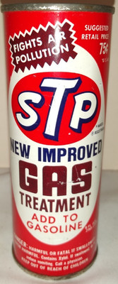 1960'S STP GAS TREATMENT FULL 80Z TIN CAN NICE
