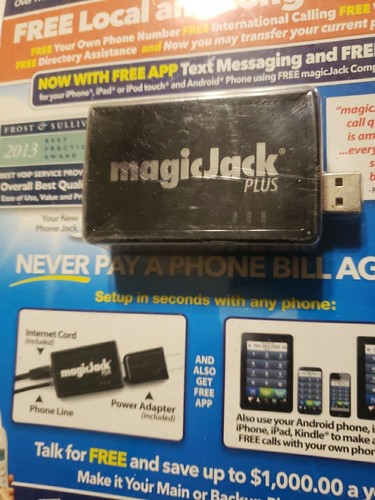 Magic Jack PLUS Free Local Long Distance Calling Telephone Sealed NEW 2014 - Afbeelding 3 van 13