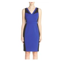 Adrianna Papell Colorblock Knit Sheath Dress Blue Size 10 1312