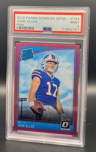 JOSH ALLEN 2018 Panini Donruss Optic Pink RC Rookie #154 PSA 9 MINT - BILLS