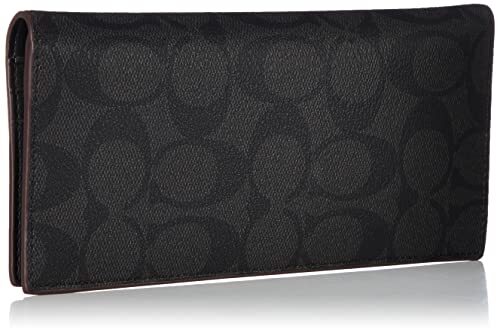 Coach Long Wallet 91635 Signature Men's QBLWO Qb/Black/Black