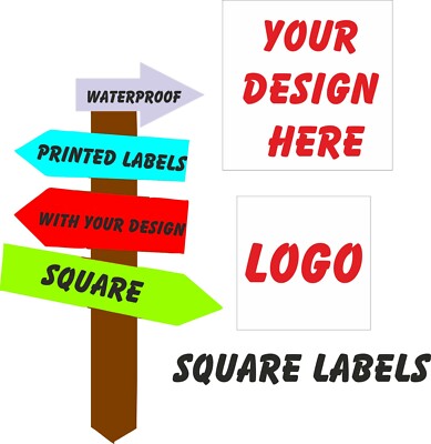 Individuell bedruckte quadratische Aufkleber Ihr Design oder Logo Qualität Vinyl Etiketten günstig