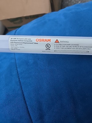 Osram  4' LEDTube T8 14W (MODEL OST8414W40) FLUORESCENT Type A 4000K. Set Of 49