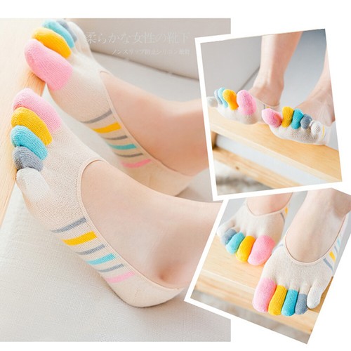 Hosiery Cotton Socks Color Boat Socks 5 Toe Socks Invisible Five-finger Socks - Picture 8 of 18