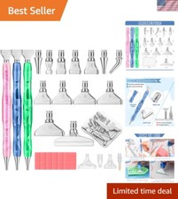 40 PCS Complete Diamond Painting Pen Kit with Resin and Stainless Steel Tips