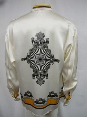 VINTAGE MENS CREME DE SILK  SMOOTH SILK SHIRT STYLE 2013 VACUUM SIZE LARGE