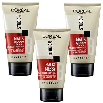 L'ORÉAL 3x 150ml Loreal Matt & Messy Matierendes Fiber Gel für einen zerzausten halt 8