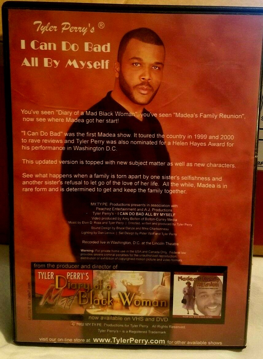 TYLER PERRY'S I CAN DO BAD ALL BY MYSELF [2002, DVD] 1st Madea Show ...