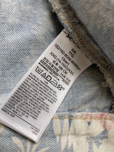 NWT Gap Kids Girls Denim Vest XXL 14-16 Floral Sleeveless Jean Jacket Button - Picture 18 of 18