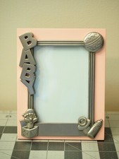 Silver  Pink "BABY" Girl Decorated Picture Frame 5x7 frame/3.5x5 picture size 