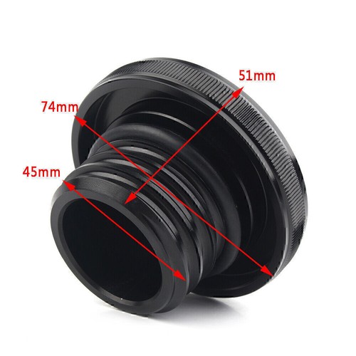 Right-hand Tank Thread Vented Gas Cap Fuel Smooth Black Fit For Harley Sportster - Picture 6 of 11