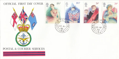British Theatre GB Postal Courier Services FDC Field Post Office 1982 (109885)