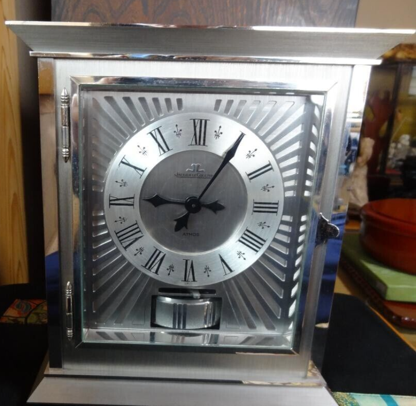 Jaeger LeCoultre Antique Atmos Air Classic Table Clock Silver Tested F/S 11kg