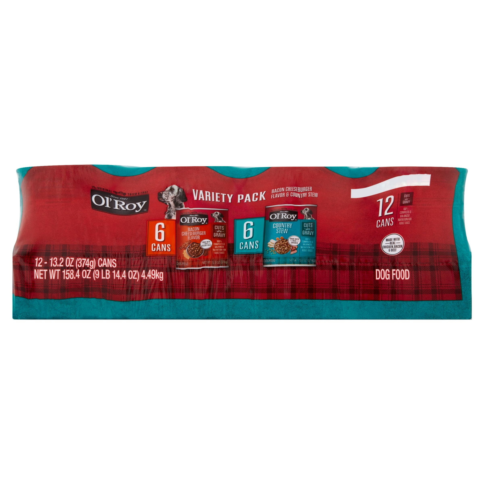 Hamburger flavor, rural meat juice wet dog food, 13.2 oz can