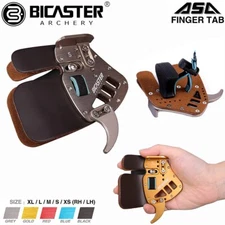 Archery Finger Tab Guard Protection Genuine Leather + Aluminum S/M/L Hunting