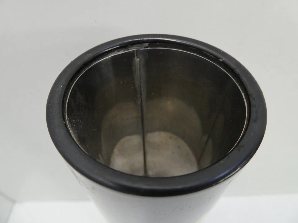 VINTAGE JAPANESE ACRYLIC CYLINDER VASE PAINTED GILT LEAF DECORATION - image 4 of 4