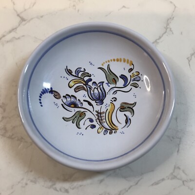 Vintage Nevers Bernard Lucet Fayence Kunstkeramik französische Blumen Anstecknadel Schale