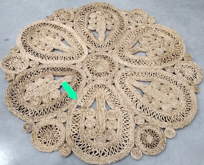 NATURAL 5' X 5' RD Broken Thread Rug, Reduced Price 1172754089 NF360A-5R