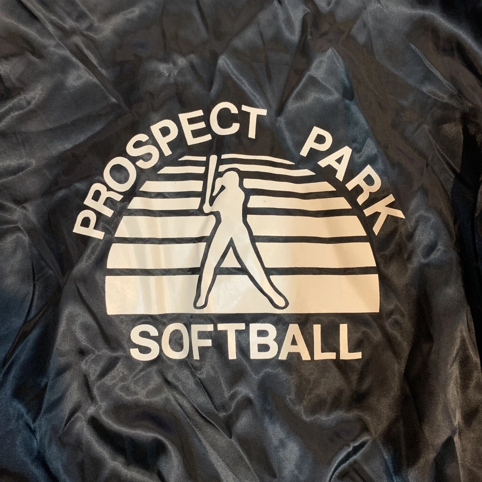 Chaqueta vintage Birdie negra satinada Prospect Park softbol para mujer talla L Brooklyn Foto 2 de 4