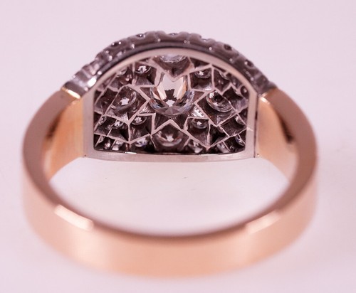 Vintage 1,10ct. Cluster Brillant Ring aus 750 Gold Gr. 58,5 massiv Unikat - Bild 4 von 10