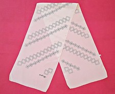 VINTAGE AUTHENTIC REGINE LOUBENS GEOMETRIC MONOGRAM WHITE BLACK LONG MENS SCARF