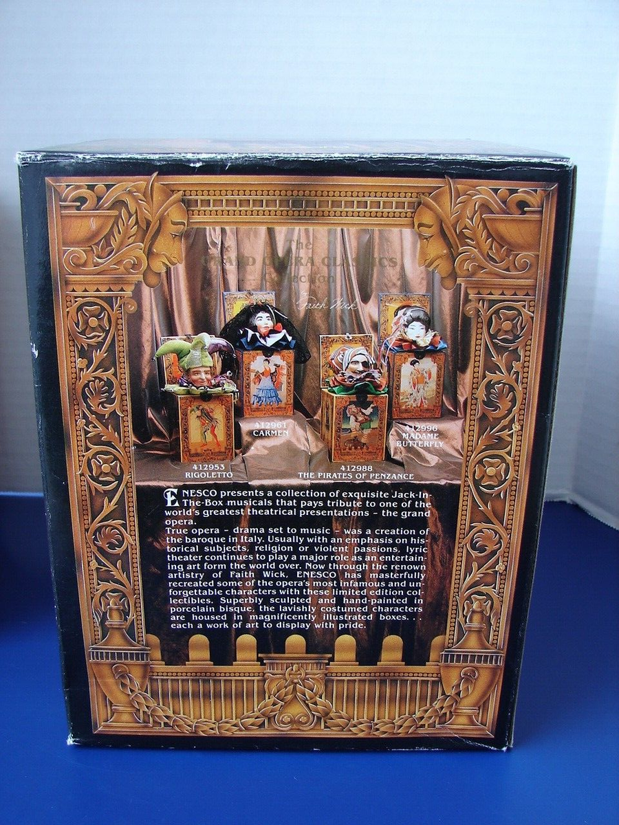 1989 Enesco Grand Opera Rigoletto Ltd Ed Musical Jack in Box W/COA