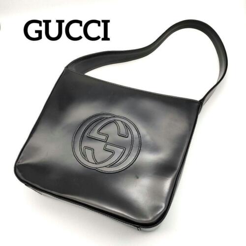 GUCCI Soho Leather One Shoulder GG Shoulder Bag Black 000 1013 0506 #GB396 - Picture 1 of 8
