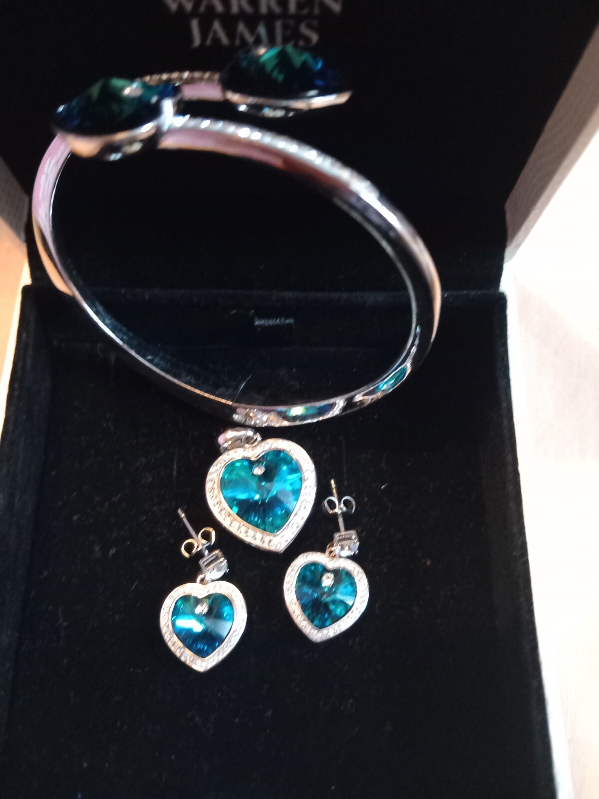 Warren James Pendant Earing Bangle Set eBay