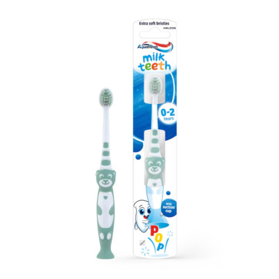 2er Pack Aquafresh Milchzahnbürste 0-2 Jahre mit Saugnapf