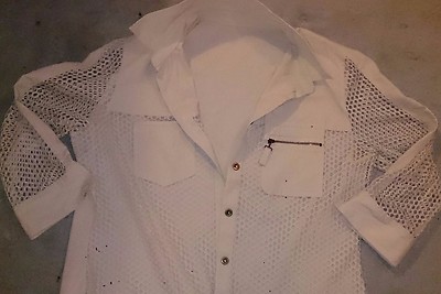 Jacke Bluse Cut out Netz Designer edel beige 38 wie neu