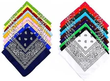 BANDANA HANDKERCHIEF PAISLEY NEW DOUBLE SIDE PRINT MENS WOMENS SCARF COTTON