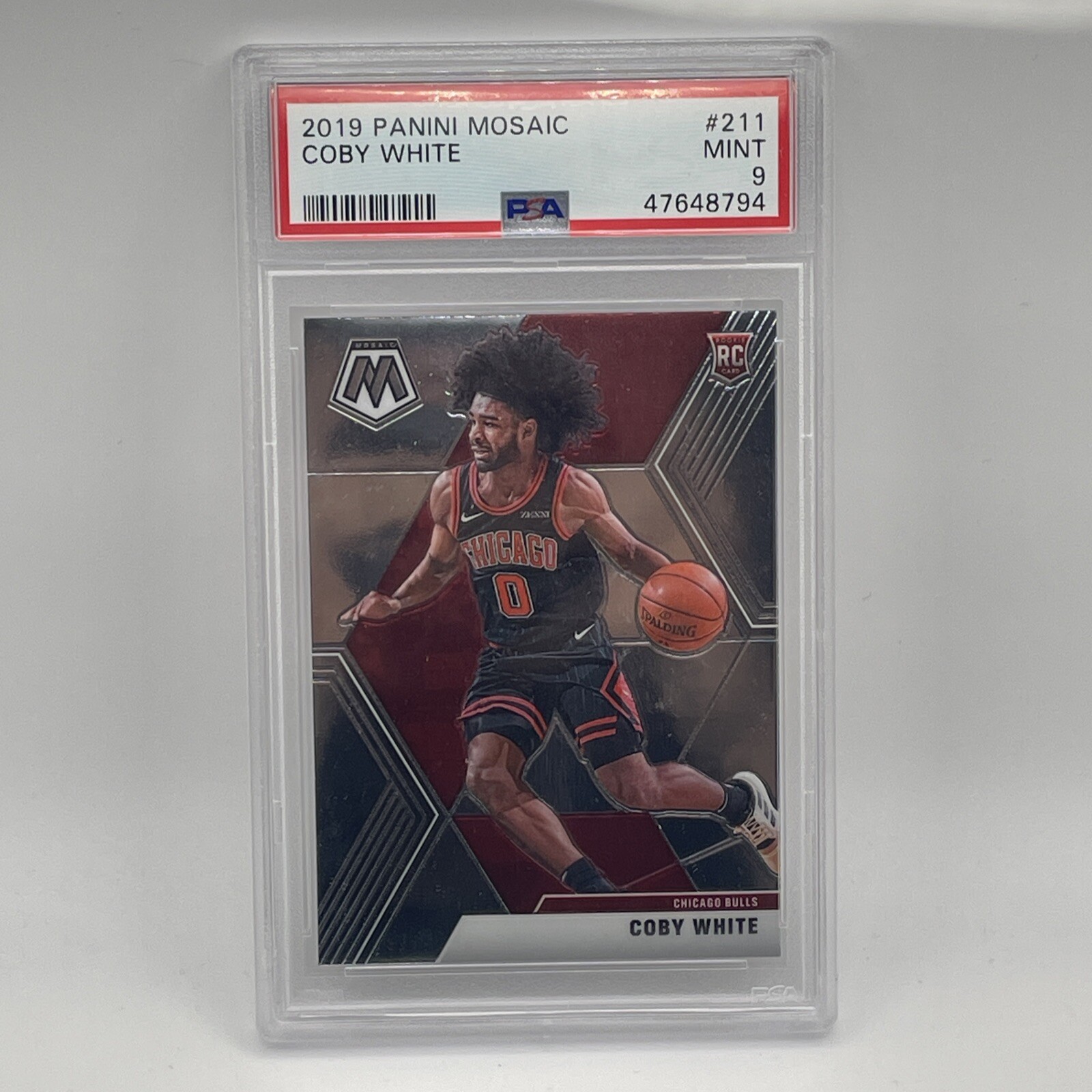 2019-20 Panini Mosaic Coby White Rookie #211 PSA MINT 9