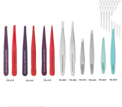 STALEKS PRO Eyebrow Tweezers EXPERT 10 & 11 professional tools stright / slant
