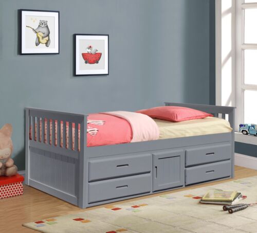 3ft Captains Cabin Bed In Grey White or Caramel with Drawers and Storage - Picture 7 of 9