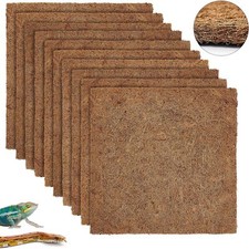 10 Pieces Reptile Carpet- 12 x 12 inches Natural Coconut Fiber Pet Mat Tortoi...