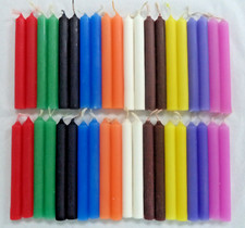 40 Spell Candles Assorted Colors Mini Taper Candles, Chime, Wicca, Altar 