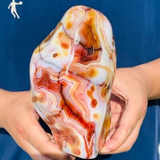 2540g Rare Natural Red Agate Quartz Crystal Free Form Mineral Display Healing