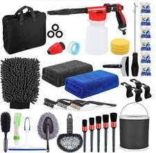 35Pcs Car Detailing Gun Tools Kit Vehicle Auto Engine Wheel Washing Cleaning Set