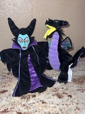 DISNEY STORE SLEEPING BEAUTY MALEFICENT  DRAGON PLUSH BEANIES LOT 2